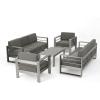 Christopher Knight Home Cape Coral Aluminum Chat Set, 5-Pcs Set, Khaki