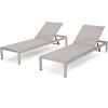 Christopher Knight Home Cape Coral Outdoor Aluminum Chaise Lounges with Mesh Seat, 2-Pcs Set, Grey / Dark Grey(Grey)