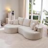 Christopher Knight Home Carden 106″ Curved Modular Sectional Sofa, Fabric Upholstered Comfy Sofa Couch with Chaise Lounge, Modern Cloud Couch with Deep Seat, No Assembly Required, Browish Orange(Whitecap)