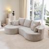 Christopher Knight Home Carden 106″ Curved Modular Sectional Sofa, Fabric Upholstered Comfy Sofa Couch with Chaise Lounge, Modern Cloud Couch with Deep Seat, No Assembly Required, Browish Orange(Silver Lining)