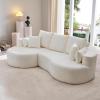 Christopher Knight Home Carden 106″ Curved Modular Sectional Sofa, Fabric Upholstered Comfy Sofa Couch with Chaise Lounge, Modern Cloud Couch with Deep Seat, No Assembly Required, Browish Orange(White)