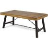 Christopher Knight Home Carlisle Outdoor Acacia Wood Coffee Table, Sandblast/Rustic Metal(Brown and Black)