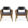 Christopher Knight Home Caroline Outdoor Acacia Wood Club Chairs with Cushion (Set of 2), Teak