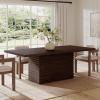 Christopher Knight Home Coad 84 inch Wooden Dining Table, Modern Rectangular Kitchen Dinner Table for 6-8 People, Wave Base Wooden Dining Furniture for Kitchen Office Conference Room, Light Natural(Espresso)