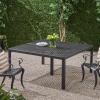 Christopher Knight Home Coadn Outdoor Aluminum Dining Table, 61″ Square Patio Table with Woven Metal Tabletop, Antique Matte Black Cast Aluminum Garden Table for Poolside & Patio Dining