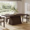 Christopher Knight Home Coadz 82 inch Wooden Dining Table, Modern Rectangular Kitchen Dinner Table for 6-8 People, Pedestal Wooden Dining Furniture for Kitchen Office Conference Room, Espresso Brown(Espresso)