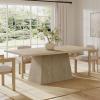 Christopher Knight Home Coadz 82 inch Wooden Dining Table, Modern Rectangular Kitchen Dinner Table for 6-8 People, Pedestal Wooden Dining Furniture for Kitchen Office Conference Room, Espresso Brown(Light Natural)
