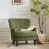 Christopher Knight Home Colby Boucle Upholstered Club Chair, Living Room Accent Chair, Wooden Frame, Flared Armrest, Plush Thick Cushion, Reading Lounge Chair, Space-Saving Furniture, Light Brown(Olive Green)
