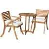 Christopher Knight Home Coronado Acacia Wood Bistro Set, 3-Pcs Set, Teak Finish(Wood Bistro Set)