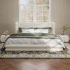 Christopher Knight Home Danie Boucle Upholstered King Size Bed Frame with Wingback Headboard, Modern King Bed Frame and Headboard, Wooden Slats Support, Easy Assembly, No Box Spring Needed, White(King (U.S. Standard))