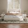Christopher Knight Home Danie Boucle Upholstered King Size Bed Frame with Wingback Headboard, Modern King Bed Frame and Headboard, Wooden Slats Support, Easy Assembly, No Box Spring Needed, White(Queen (U.S. Standard))