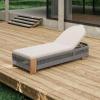 Christopher Knight Home Daskz Outdoor Chaise Lounge Chair, Patio Outdoor Acacia Wood Chaise Lounge, Adjustable Backrest Single Lounge Sofa, Poolside Beach Yard Seating, Rope Design, 79.5”, Teak+Beige(Teak+gray 1 Pcs Set)