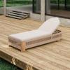 Christopher Knight Home Daskz Outdoor Chaise Lounge Chair, Patio Outdoor Acacia Wood Chaise Lounge, Adjustable Backrest Single Lounge Sofa, Poolside Beach Yard Seating, Rope Design, 79.5”, Teak+Beige(Teak+beige 1 Pcs Set)