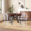 Christopher Knight Home Declan 5 Piece Wooden Dining Table Set for 4, Modern Dining Chairs Set of 4 and Table Set, Round Dining Table and Chair Set for Home/Apartment/Restaurant, Black+Brown(Black+brown+white)