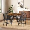 Christopher Knight Home Declan 5 Piece Wooden Dining Table Set for 4, Modern Dining Chairs Set of 4 and Table Set, Round Dining Table and Chair Set for Home/Apartment/Restaurant, Black+Brown(Black+brown)