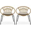 Christopher Knight Home Dining Chair, Beige + Light Brown + Matte Black