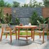 Christopher Knight Home Dolly Dining Chairs Set of 2, Acacia Wood Frame Dining Chairs, Rope Woven Armchair, Accent Dining Chair Set, Patio Wooden Armchair for Backyard Poolside Garden, Teak(Teak)