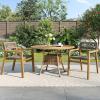 Christopher Knight Home Dolly Dining Chairs Set of 2, Acacia Wood Frame Dining Chairs, Rope Woven Armchair, Accent Dining Chair Set, Patio Wooden Armchair for Backyard Poolside Garden, Teak(Light Teak)