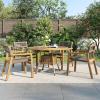 Christopher Knight Home Dolly Dining Chairs Set of 4, Acacia Wood Frame Dining Chairs, Rope Woven Armchair, Accent Dining Chair Set, Patio Wooden Armchair for Backyard Poolside Garden, Light Teak(Light Teak)