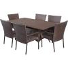 Christopher Knight Home Dunham Outdoor Wicker Dining Set, 7-Pcs Set, Multibrown