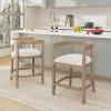 Christopher Knight Home Ebany 25.25″ Barstools Set of 2, Rubberwood Counter Stool, Upholstered Seat Bar Chair, Curved Back Barstool, Open Design Stool for Kitchen Dining Island Table, Beige + Walnut(Beige+natural)