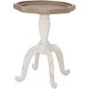 Christopher Knight Home Elizabeth 25″ Small End Table with Spider Leg, Living Room Side Table, Accent Table with Lipped Tabletop, French Country Furniture, Wooden Small Coffee Table, Black + Natural(Natural + Distressed White)