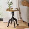 Christopher Knight Home Elizabeth 25″ Small End Table with Spider Leg, Living Room Side Table, Accent Table with Lipped Tabletop, French Country Furniture, Wooden Small Coffee Table, Black + Natural(Black + Natural)