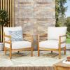 Christopher Knight Home Ellendale Club Chair, White + Teak
