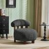 Christopher Knight Home Elvina Boucle Fabric Accent Chair, Solid Wood Single Lounge Sofa, Bedroom Comfy Reading Chair, for Modern Minimalist Style Living Room/Home Office, Olive Green(Dark Gray)