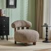 Christopher Knight Home Elvina Boucle Fabric Accent Chair, Solid Wood Single Lounge Sofa, Bedroom Comfy Reading Chair, for Modern Minimalist Style Living Room/Home Office, Olive Green(Light Brown)