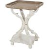 Christopher Knight Home Eudora 25″ Small End Table, Hourglass Design Accent Table with Lipped Tabletop, French Country Furniture, Wooden Small Coffee Table, Living Room Side Table, Black + Natural(Natural + Distressed White)