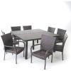 Christopher Knight Home Fiona Outdoor Stacking Wicker Square Dining Set, 9-Pcs Set, Multibrown