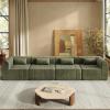 Christopher Knight Home Flarin 145.5″ Convertible Sectional Sofa Couch, L-Shape Home Sofa Living Room, 4 Seat Sectional Sleeper Sofa, Fabric Upholstered Comfy Cloud Couch, No Assembly, Orange(Olive Green)