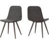 Christopher Knight Home Gila Outdoor Wicker Dining Chairs with Powder Coated Legs, 2-Pcs Set, Multibrown / Dark Brown