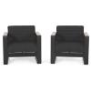 Christopher Knight Home Giovanna Outdoor Club Chair, Black + Natural + Dark Gray