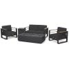 Christopher Knight Home Giovanna Outdoor Conversation Sets, Black + Natural + Dark Gray