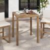 Christopher Knight Home Gree Acacia Wood Outdoor Bar Table, Wooden Patio Bar Height Table, Square Kitchen Coffee Bar Table, Patio Furniture Set, Light Brown(Light Brown)