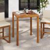 Christopher Knight Home Gree Acacia Wood Outdoor Bar Table, Wooden Patio Bar Height Table, Square Kitchen Coffee Bar Table, Patio Furniture Set, Light Brown(Teak)