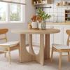Christopher Knight Home Guma 48″ Round Dining Table for 4, Compact MDF Kitchen Table with Pedestal Base, Circle Farmhouse Dinner Furniture for Dining Room, Kitchen, Living Room, Natural(Natural)