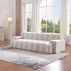 Christopher Knight Home Gumi Modern Fabric Upholstered 3 Seater Sofa Couch, Oversized Boneless Couch for Living Room, Comfy Cloud Sofa for Bedroom, Home Office, No Assembly Required, Brownish Orange(Silver Lining)