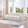 Christopher Knight Home Gumi Modern Fabric Upholstered 3 Seater Sofa Couch, Oversized Boneless Couch for Living Room, Comfy Cloud Sofa for Bedroom, Home Office, No Assembly Required, Brownish Orange(Cream White)