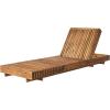 Christopher Knight Home Habers Acacia Wood Chaise Lounge with Triple Folds Cushion, Outdoor Sun Lounger with 6-Position Adjustable Backrest, 77” Patio Recliner Chair for Poolside Backyard,Teak+Cream(Teak frame Only)