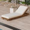 Christopher Knight Home Habers Acacia Wood Chaise Lounge with Triple Folds Cushion, Outdoor Sun Lounger with 6-Position Adjustable Backrest, 77” Patio Recliner Chair for Poolside Backyard,Teak+Cream(Teak+cream)