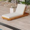 Christopher Knight Home Habers Acacia Wood Chaise Lounge with Triple Folds Cushion, Outdoor Sun Lounger with 6-Position Adjustable Backrest, 77” Patio Recliner Chair for Poolside Backyard,Teak+Cream(Copper Teak+cream/Triple Fold)