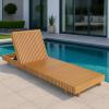 Christopher Knight Home Habery Acacia Wood Chaise Lounge Outdoor, Wooden Patio Chaise Lounge, Outdoor Sunbathing Lounge Chair, Adjustable Backrest Single Sofa for Poolside, Garden, Copper Teak