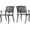 Christopher Knight Home Hallandale Cast Aluminum Outdoor Dining Set, 5-Pcs Set, Black Sand(2-Pcs Set)