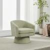 Christopher Knight Home Hanna Chenille Upholstered 360° Swivel Accent Chair, Contemporary Barrel Swivel Chair with Plush Cushion, Super Comfort Single Lounge Sofa with Rotation for Living Room, Green