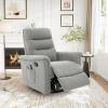 Christopher Knight Home Helen Massage Recliner Chair with 8 Points Function, PU Leather Upholstered Recliner Sofa with Two Adjustable Positions, Swivel Massage Chair with a Side Storage Pocket, Brown(Grey/Boucle)