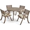 Christopher Knight Home Hermosa Outdoor 5 Piece Acacia Wood Dining Set with Round Table, Gray and Crème