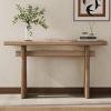 Christopher Knight Home Hirai Narrow Console Table with Geometric Silhouette, Entryway Table with Premium Wood Veneer Finish, MDF Wood Design Display Table for Home Decoration, Living Room, Brown(Brown)